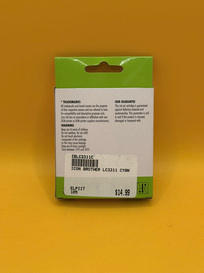 Icon Ink Brother LC3311 Compatible Cyan Ink Cartridge