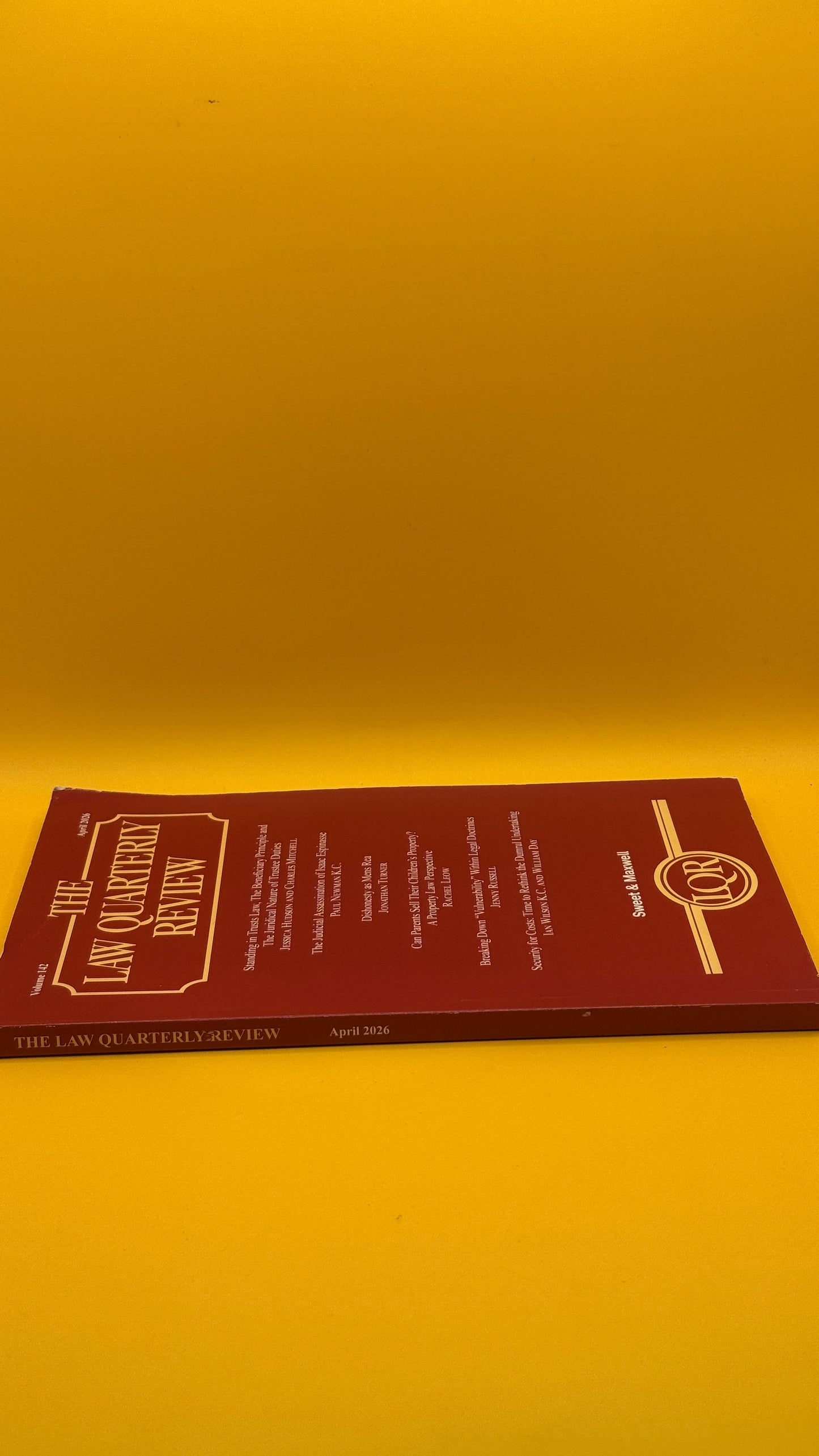The Law Quarterly Review Volume 142 April 2026 by Sweet & Maxwell