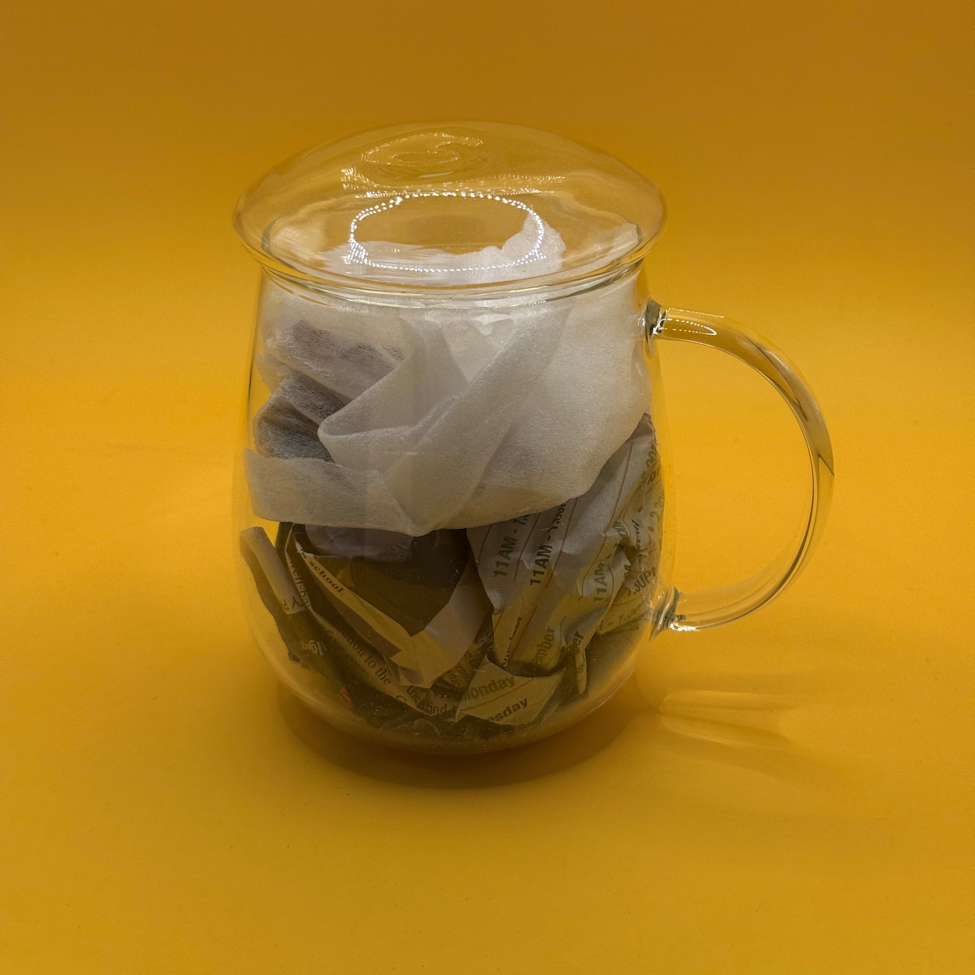 Clear Glass Tea Mug with Lid