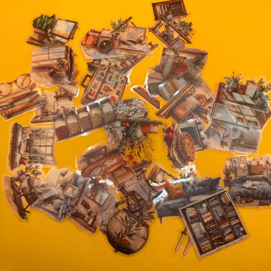 Vintage Home and Hobby Decorative Sticker Set