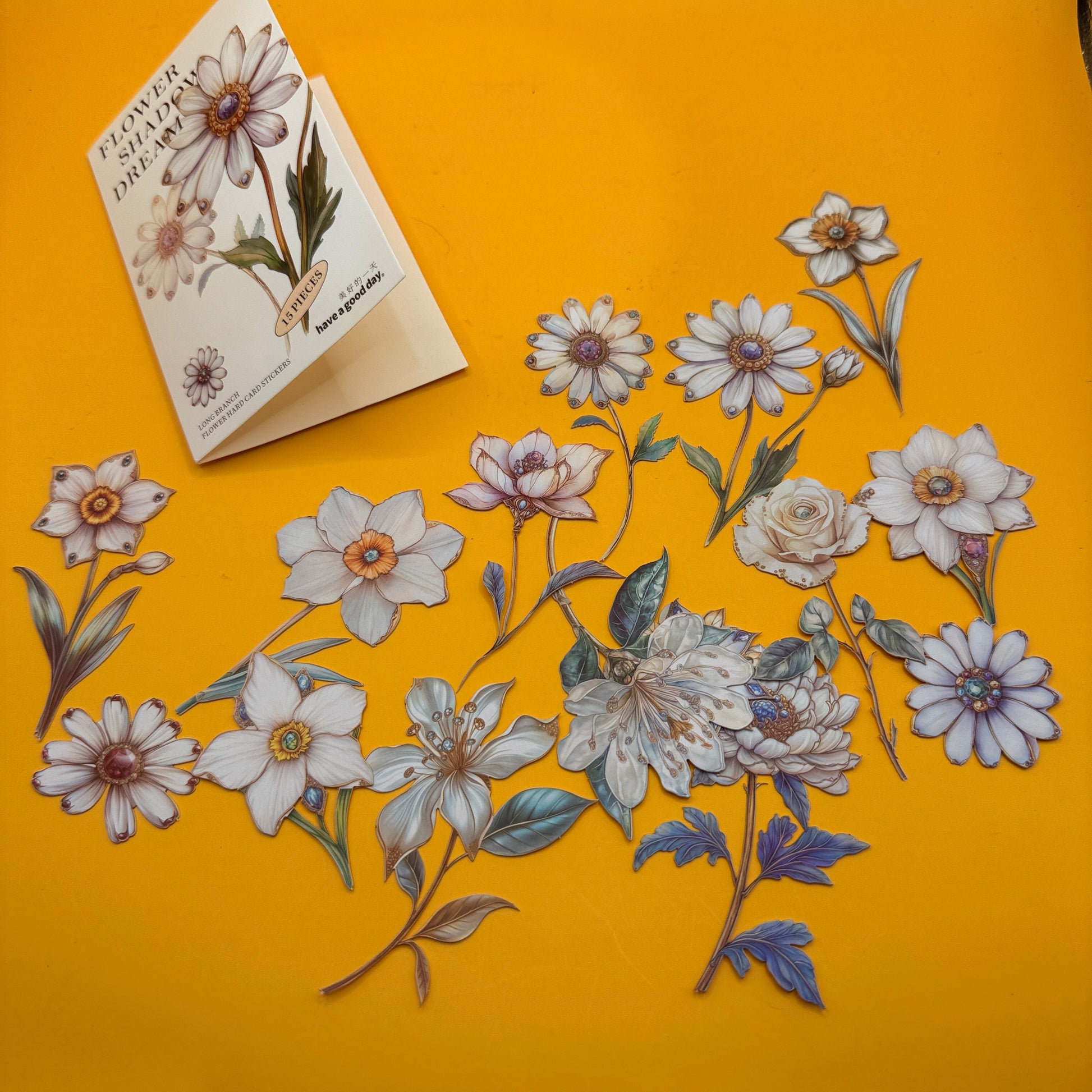 Have a Good Day Flower Shadow Dream Stickers 15 Pieces