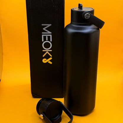 Meoky Insulated Water Bottle Black 24 oz