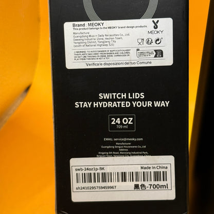Meoky Insulated Water Bottle Black 24 oz