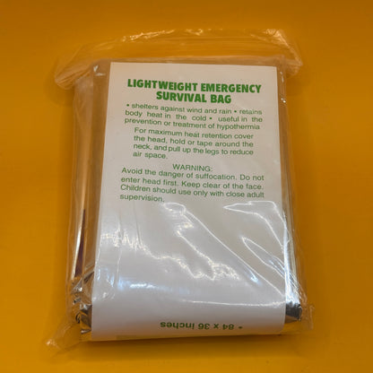 Lightweight Emergency Survival Bag 84 x 36 Inches