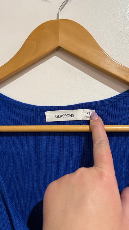 Glassons Size XS Ribbed Wrap Tie Dress