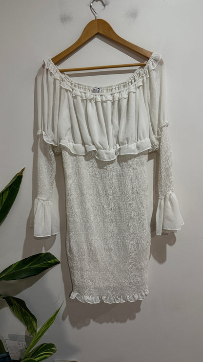 Fashion Nova Size 1X Off Shoulder Shirred Dress