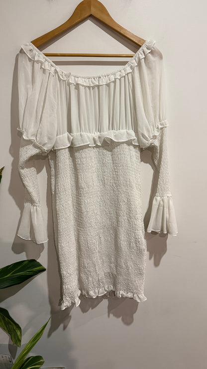 Fashion Nova Size 1X Off Shoulder Shirred Dress