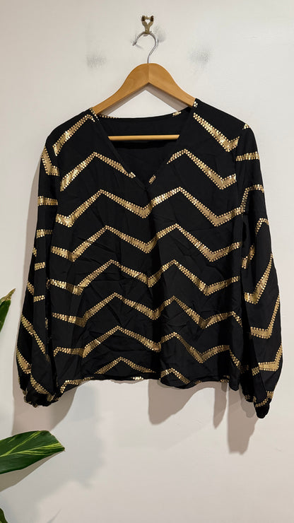 Emery Rose Size XL Chevron Print Shirt