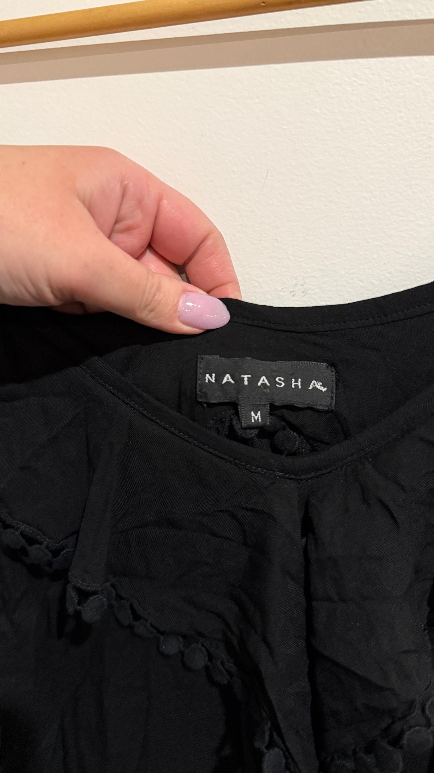 Natasha Size M Pom Pom Trim Dress