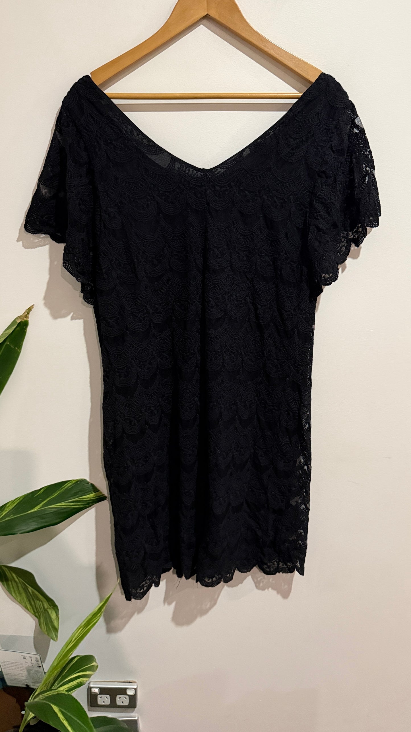 Shanton Size 14 Scalloped Lace Shift Top