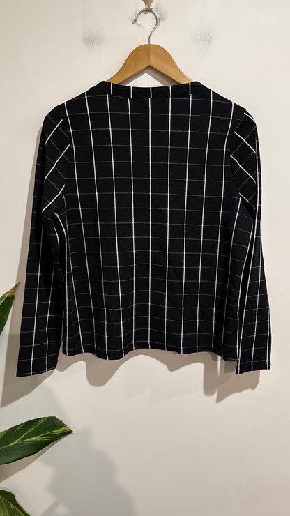 Mirrou Size XL Grid Check Zip Front Top