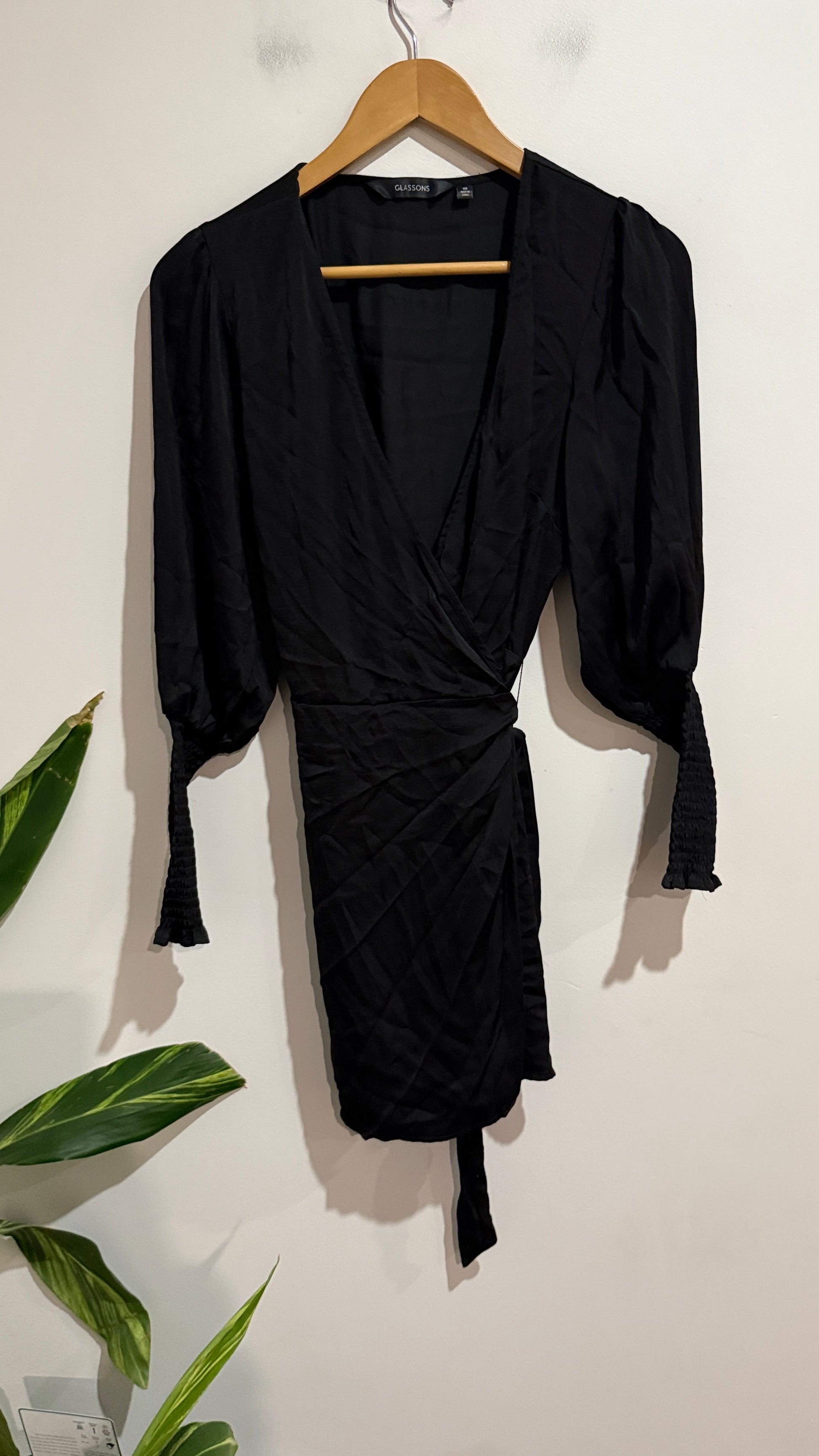 Glassons Size 10 Satin Wrap Dress
