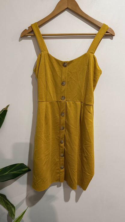 Mirrou Size M Button Front Pinafore Dress