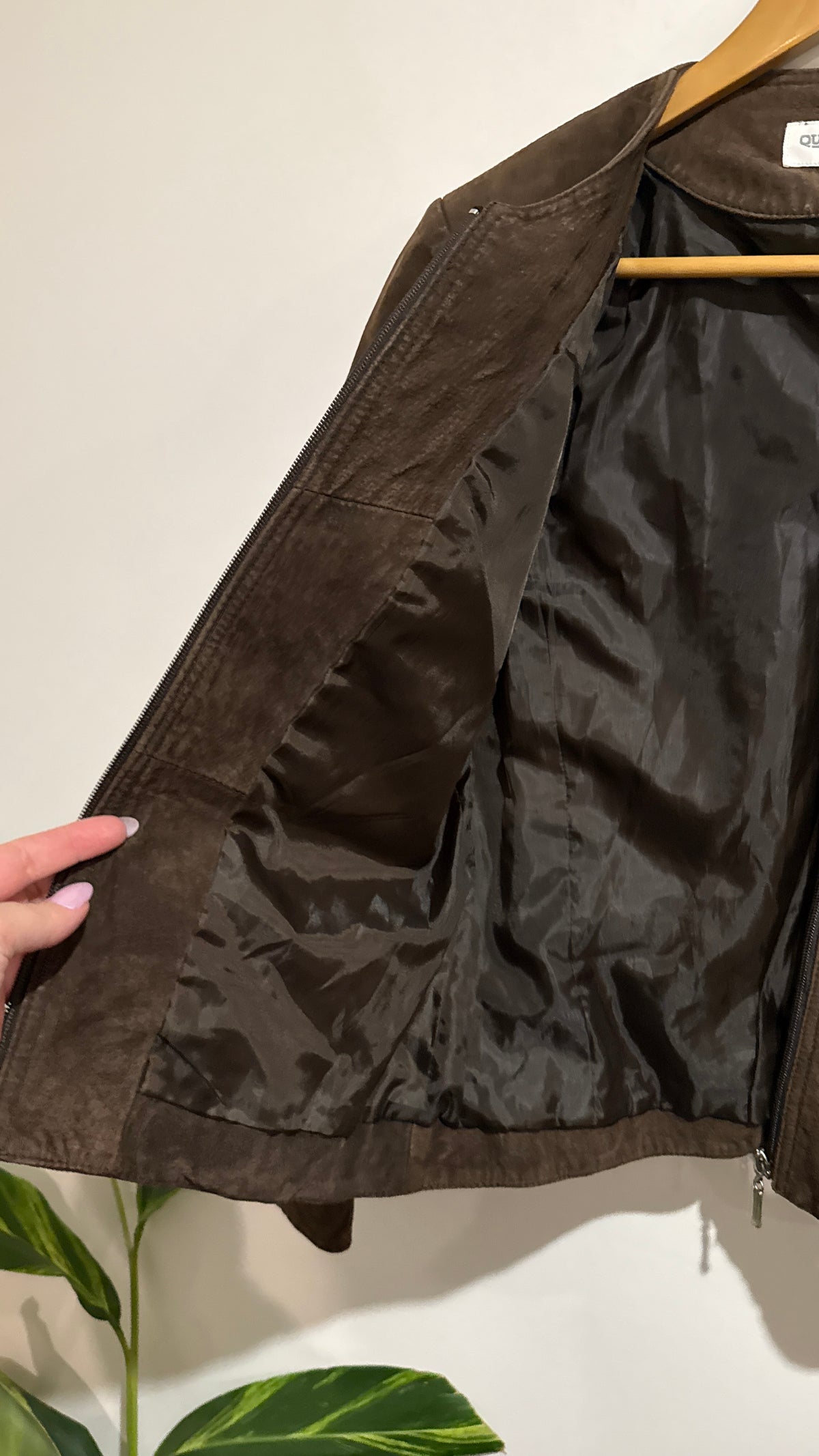 Queenspark Size 8 Suede Leather Jacket