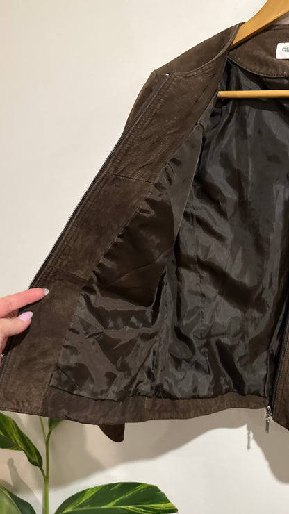 Queenspark Size 8 Suede Leather Jacket