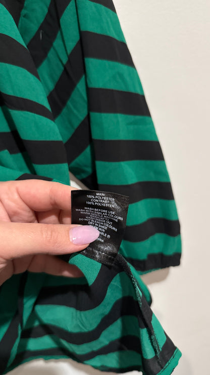 Oliver Black Size 12 Striped Tie Front Top
