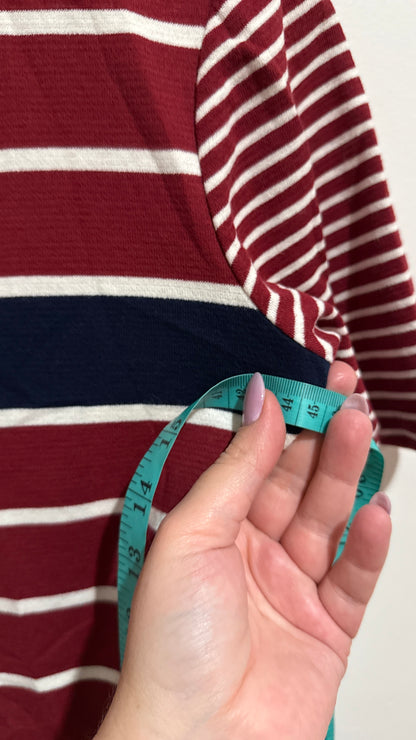 Blued Size L | U/Arm to U/Arm 45cm Striped Mock Neck Dress