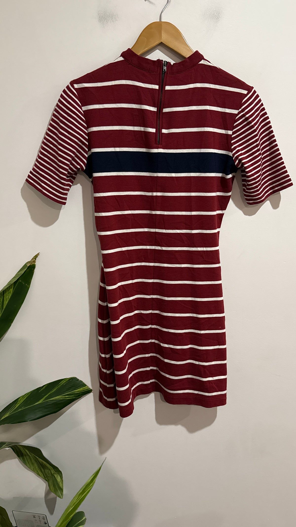 Blued Size L | U/Arm to U/Arm 45cm Striped Mock Neck Dress
