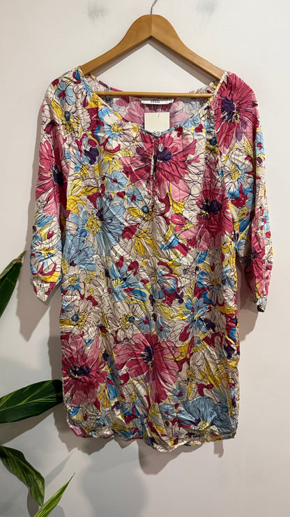 0039 Italy Size M Floral Print Tunic Dress
