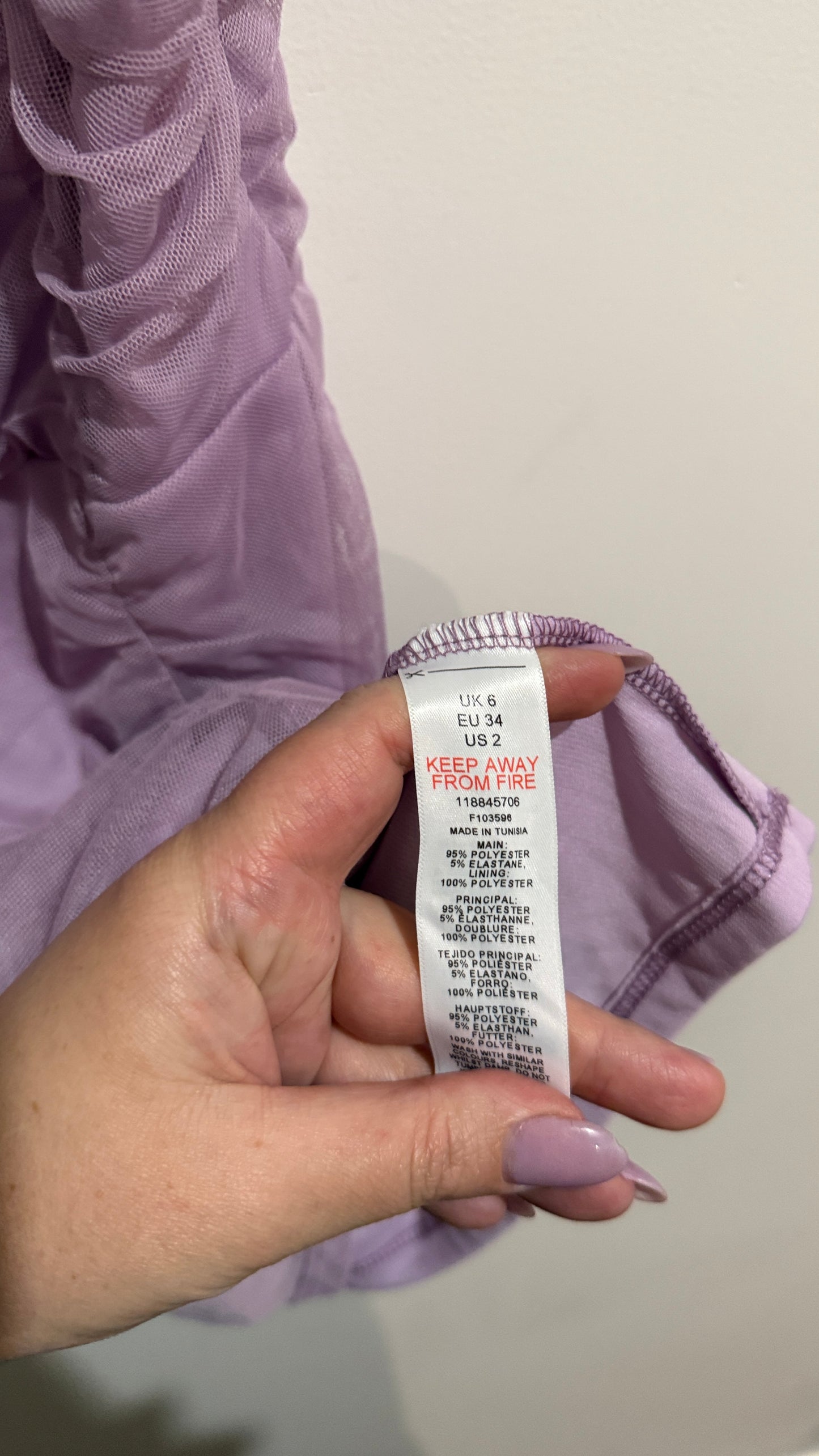 Miss Selfridge Size UK 6 Ruched Mesh Mini Dress