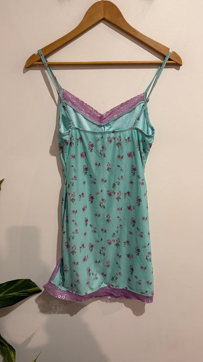 SHEIN Size S Floral Print Lace Trim Slip Dress