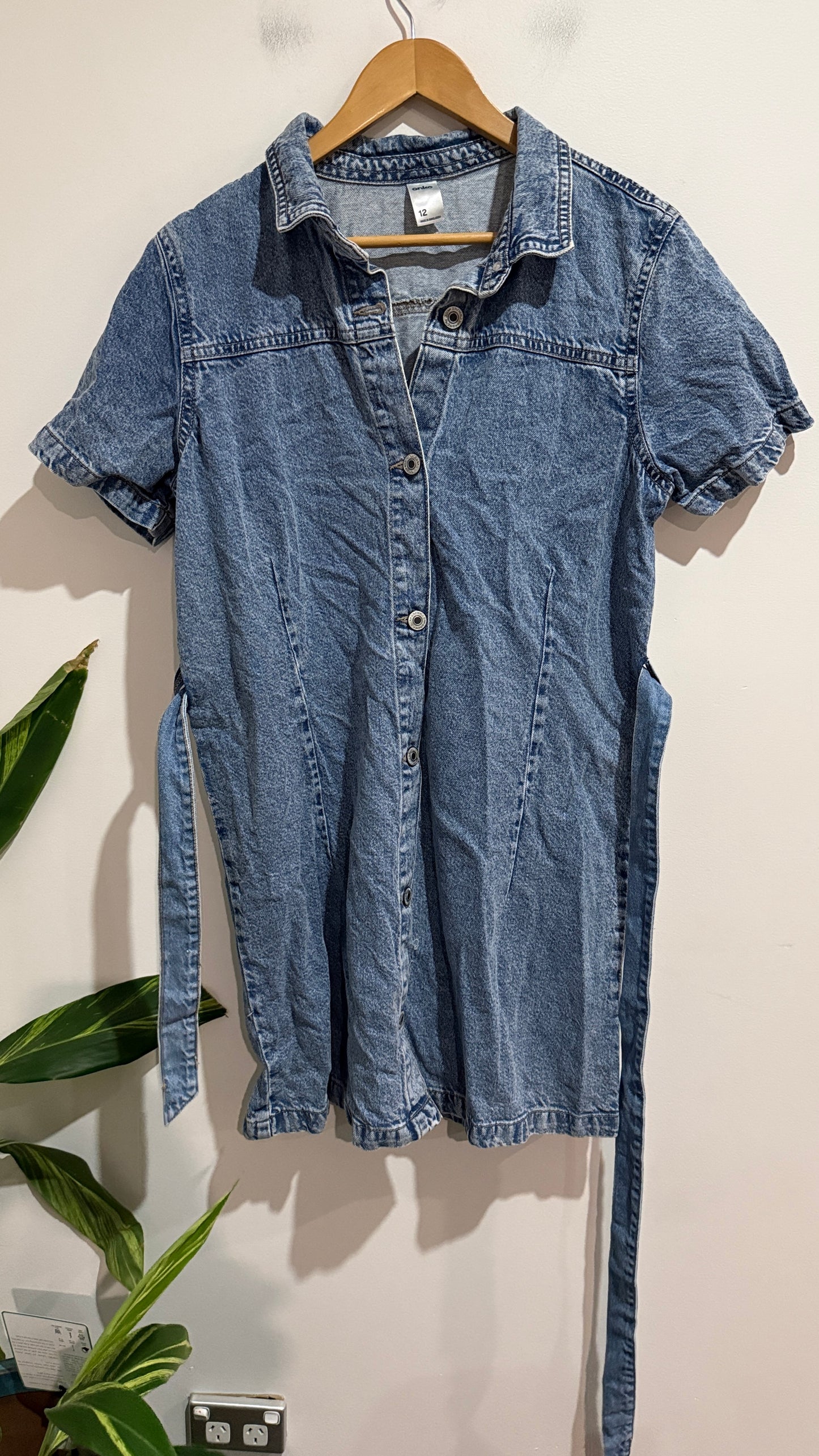 Anko Size 12 Denim Button Front Shirt Dress