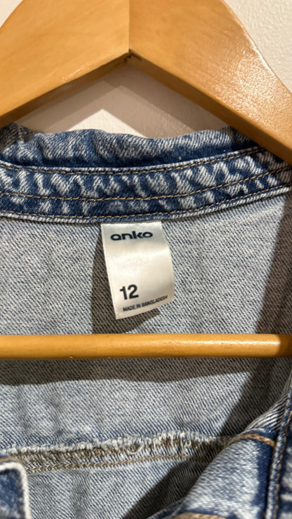 Anko Size 12 Denim Button Front Shirt Dress