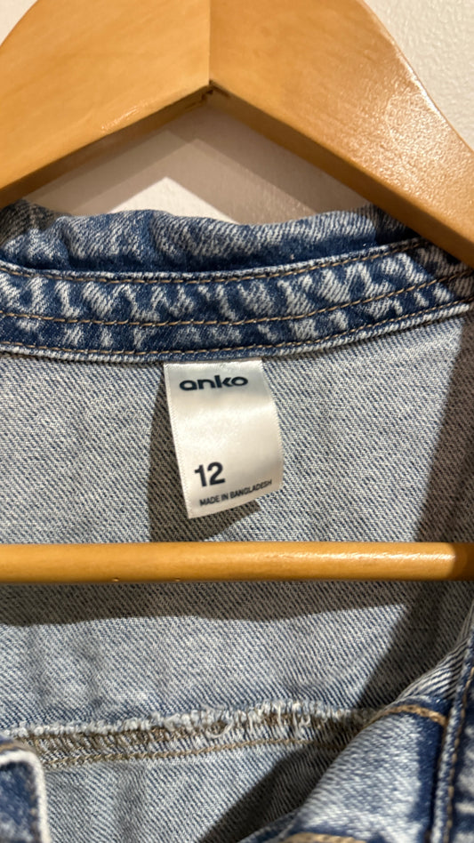 Anko Size 12 Denim Button Front Shirt Dress