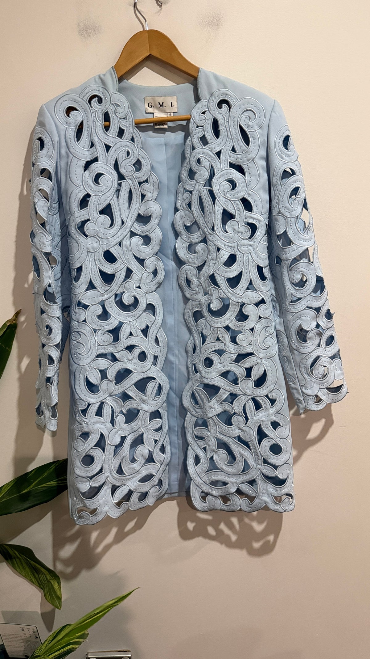 G.M.I. Size 8 | U/Arm to U/Arm 46cm  Embellished Laser Cut Jacket