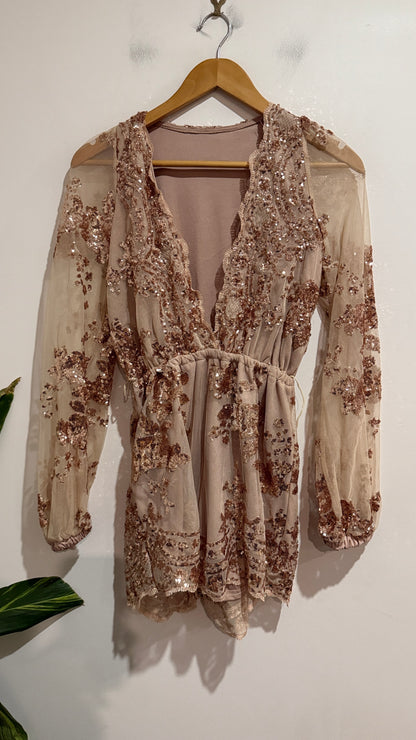 Brand Unknown Size U/Arm to U/Arm 39cm Sequin Playsuit