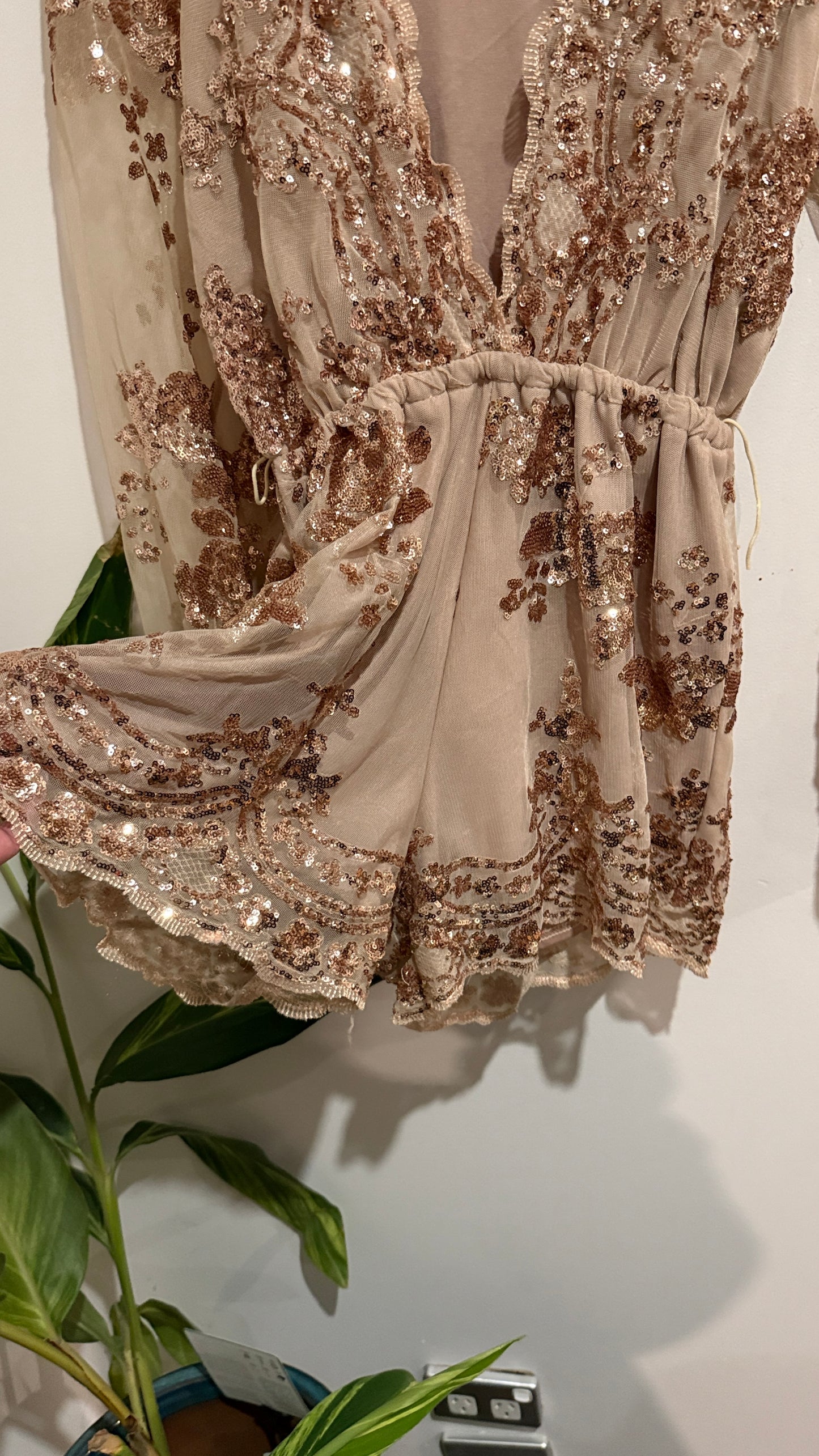 Brand Unknown Size U/Arm to U/Arm 39cm Sequin Playsuit