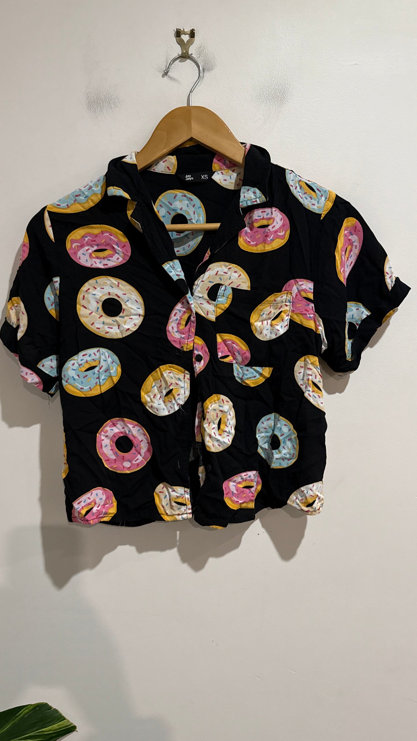 Jay Jays Size XS Donut Print Button Up Shirt
