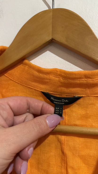 Massimo Dutti Size L | U/Arm to U/Arm 59cm Linen Shirt