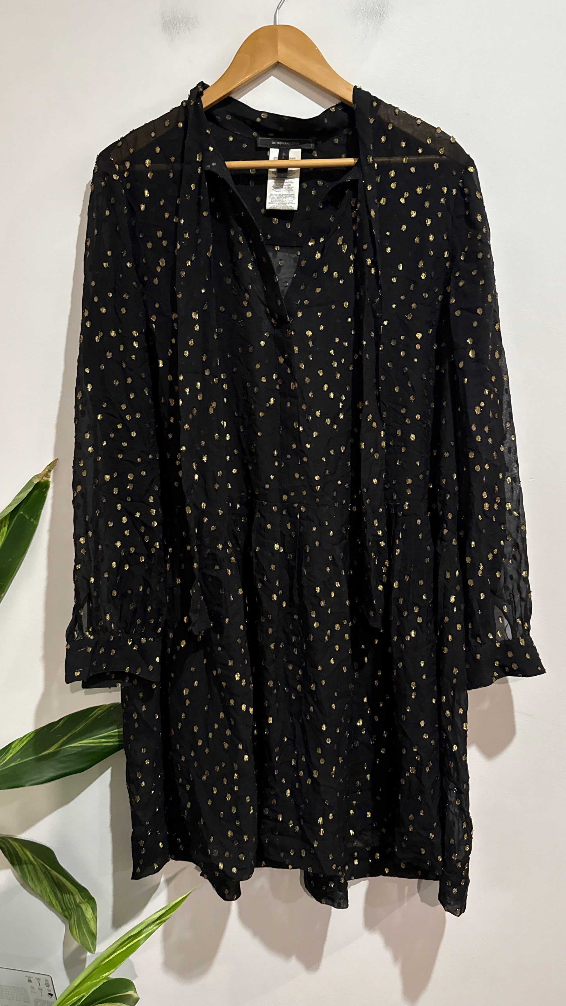 BCBGMAXAZRIA Long-sleeved Mini Dress Size L | U/Arm to U/Arm 52cm