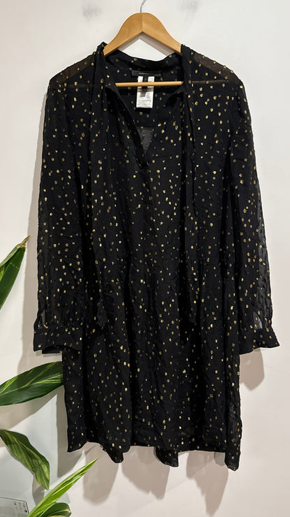 BCBGMAXAZRIA Long-sleeved Mini Dress Size L | U/Arm to U/Arm 52cm