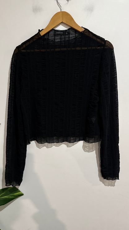 Brand; Glassons Sheer Textured Crop Top Size L