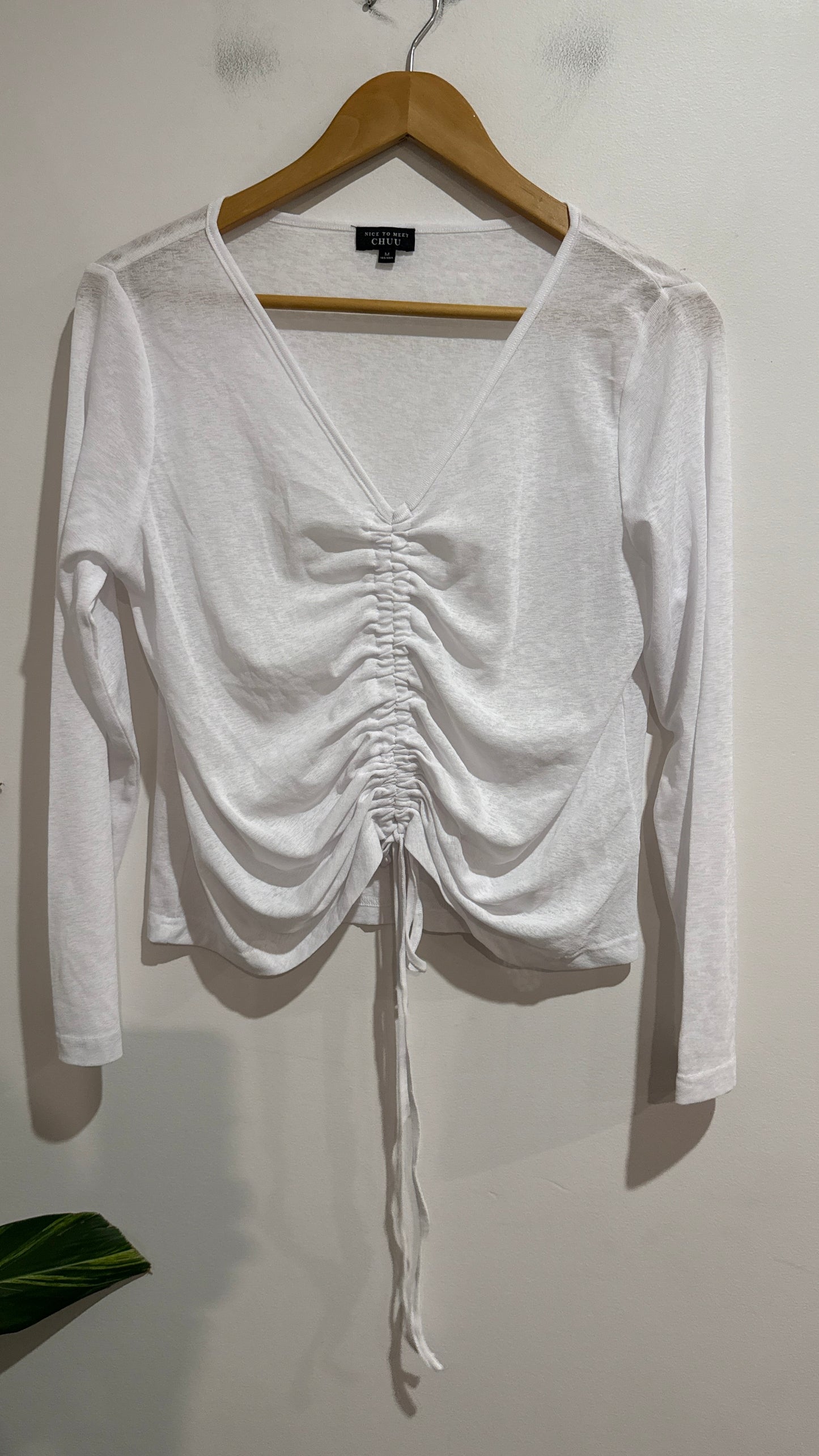 Nice To Meet Chuu Long-sleeve V-neck Top Size M