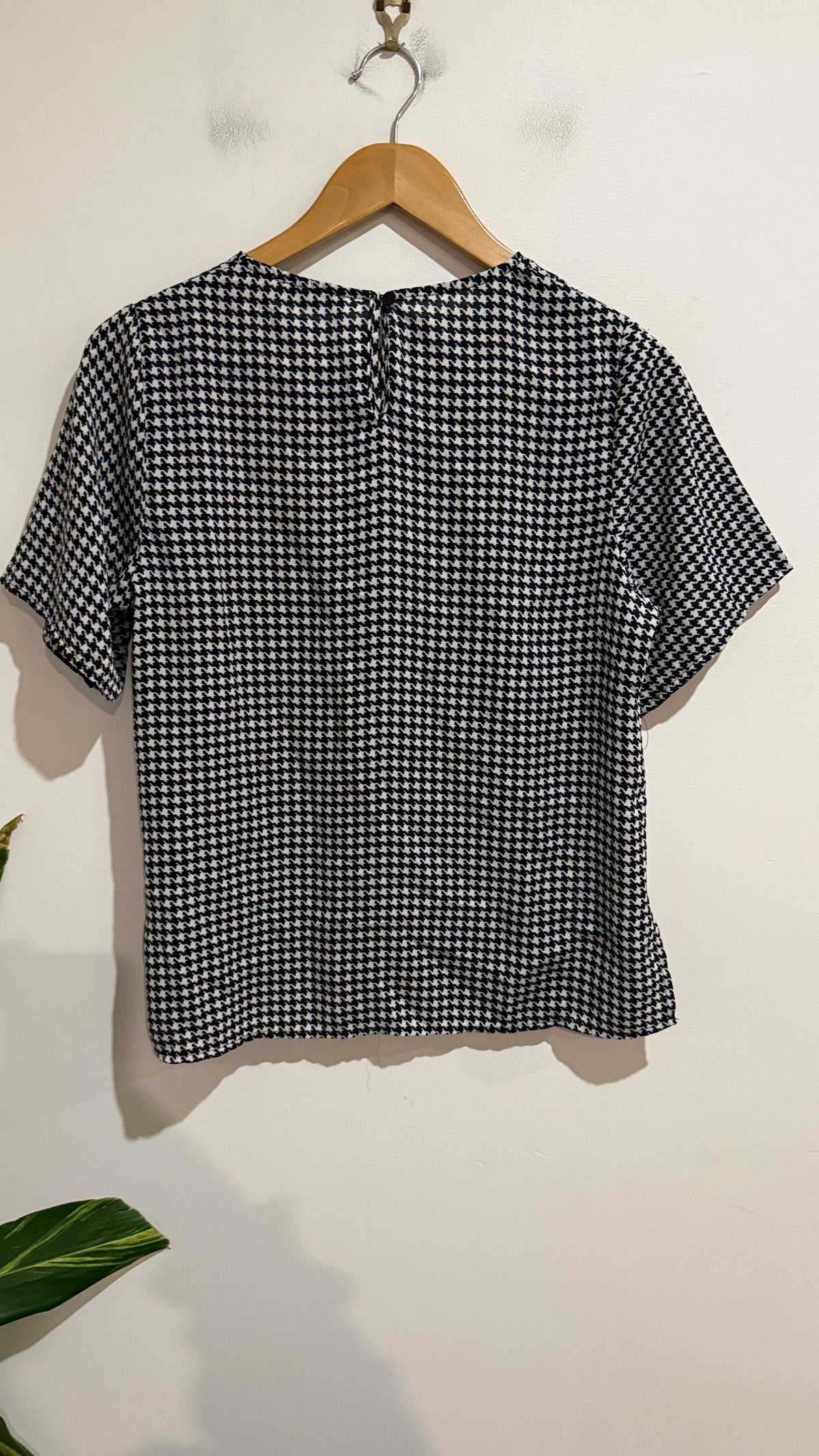 Atmos & Here Houndstooth Short-sleeve Top Size 8