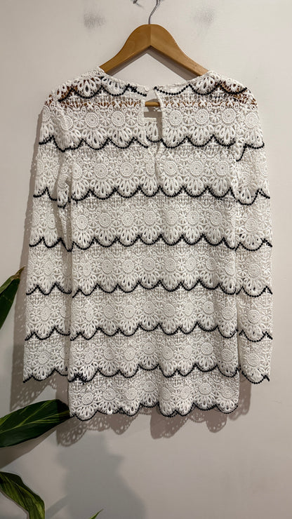 Sportsgirl Scalloped Lace Top Size XXS