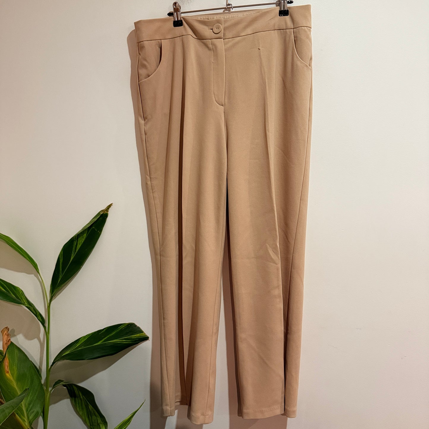 Liz Jordan Double-breasted Blazer & High-waist Wide-leg Trousers Set Size 14
