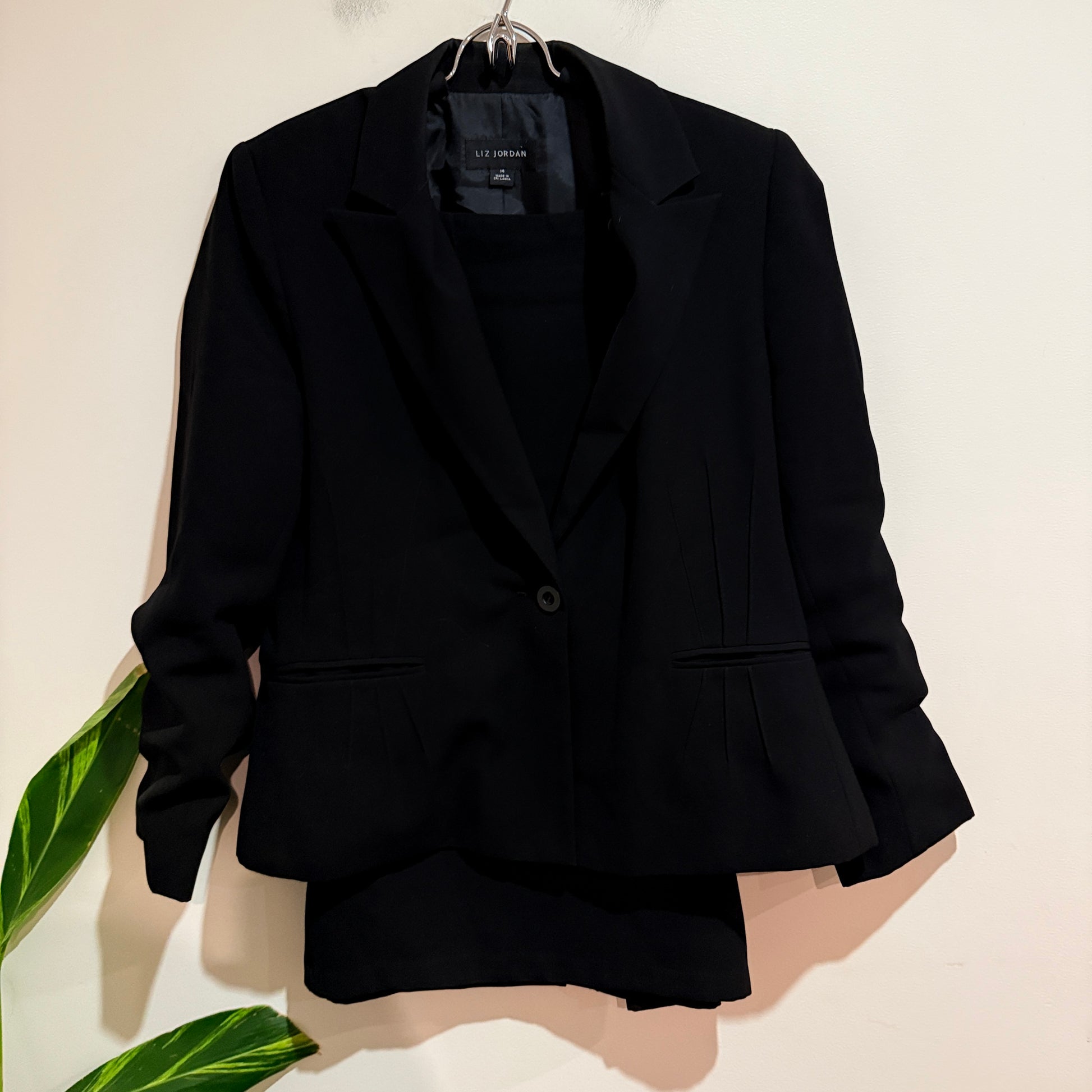 Liz Jordan Structured Blazer & Knee-length Pencil Skirt Suit Set Size 14
