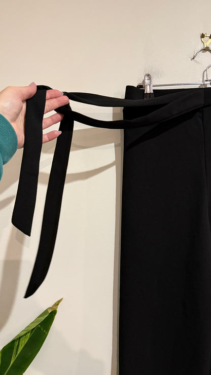 Boohoo Size UK 10 Wide Leg Tie Belt Pants