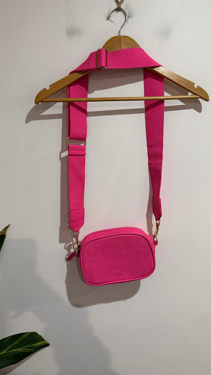 Hot Pink Embossed Crossbody Bag
