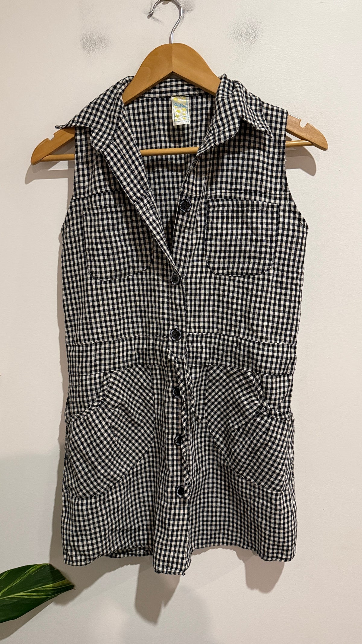 Callia Size U/Arm to U/Arm 44cm Gingham Check Shirt Dress