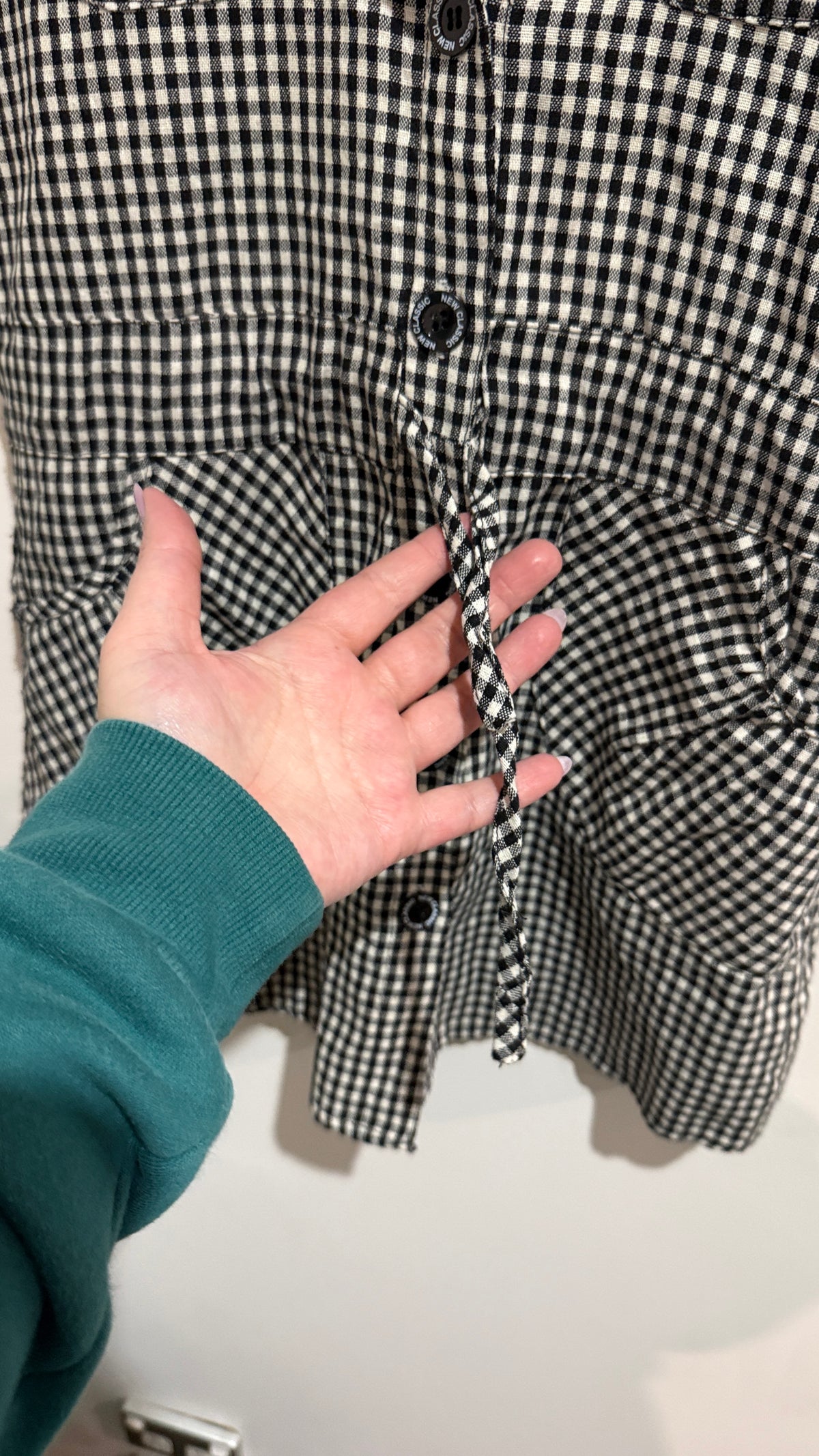 Callia Size U/Arm to U/Arm 44cm Gingham Check Shirt Dress