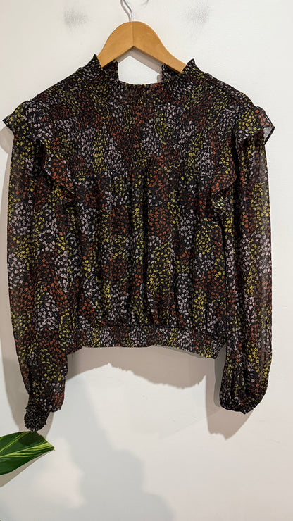 Whistle Size 12 Floral Shirred Blouse