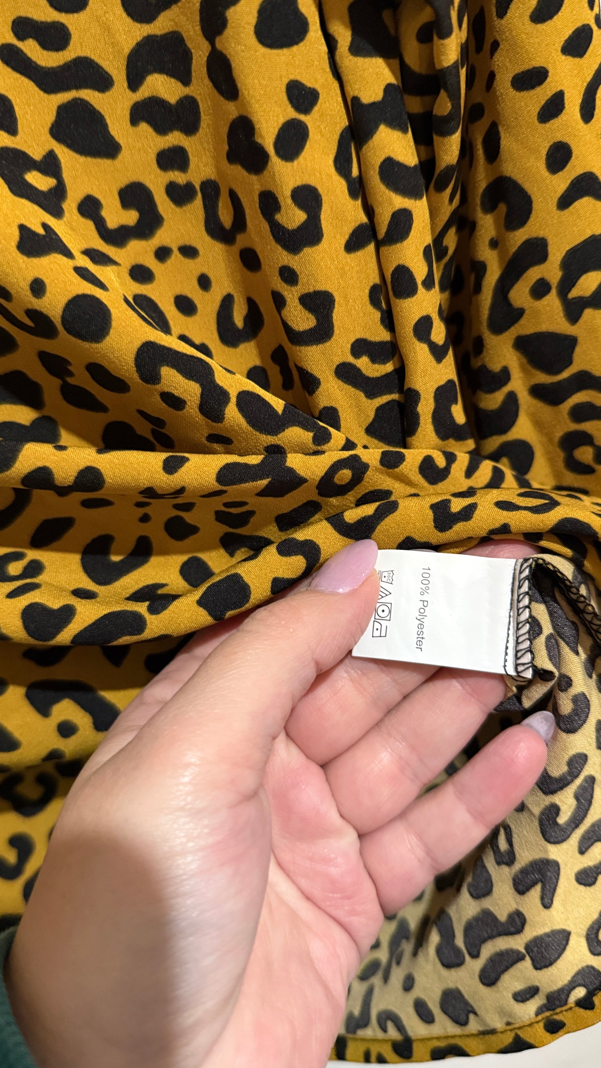SHEIN Size XS Leopard Print Frill Collar Top