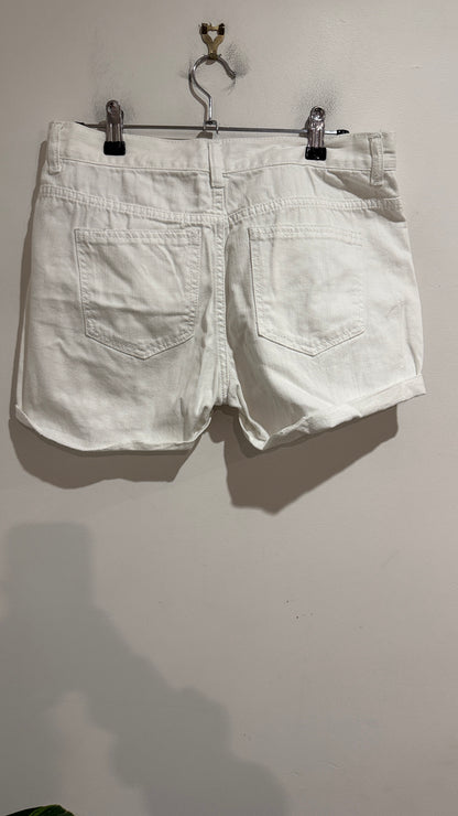 Dotti Denim Size 10 White Cuffed Shorts