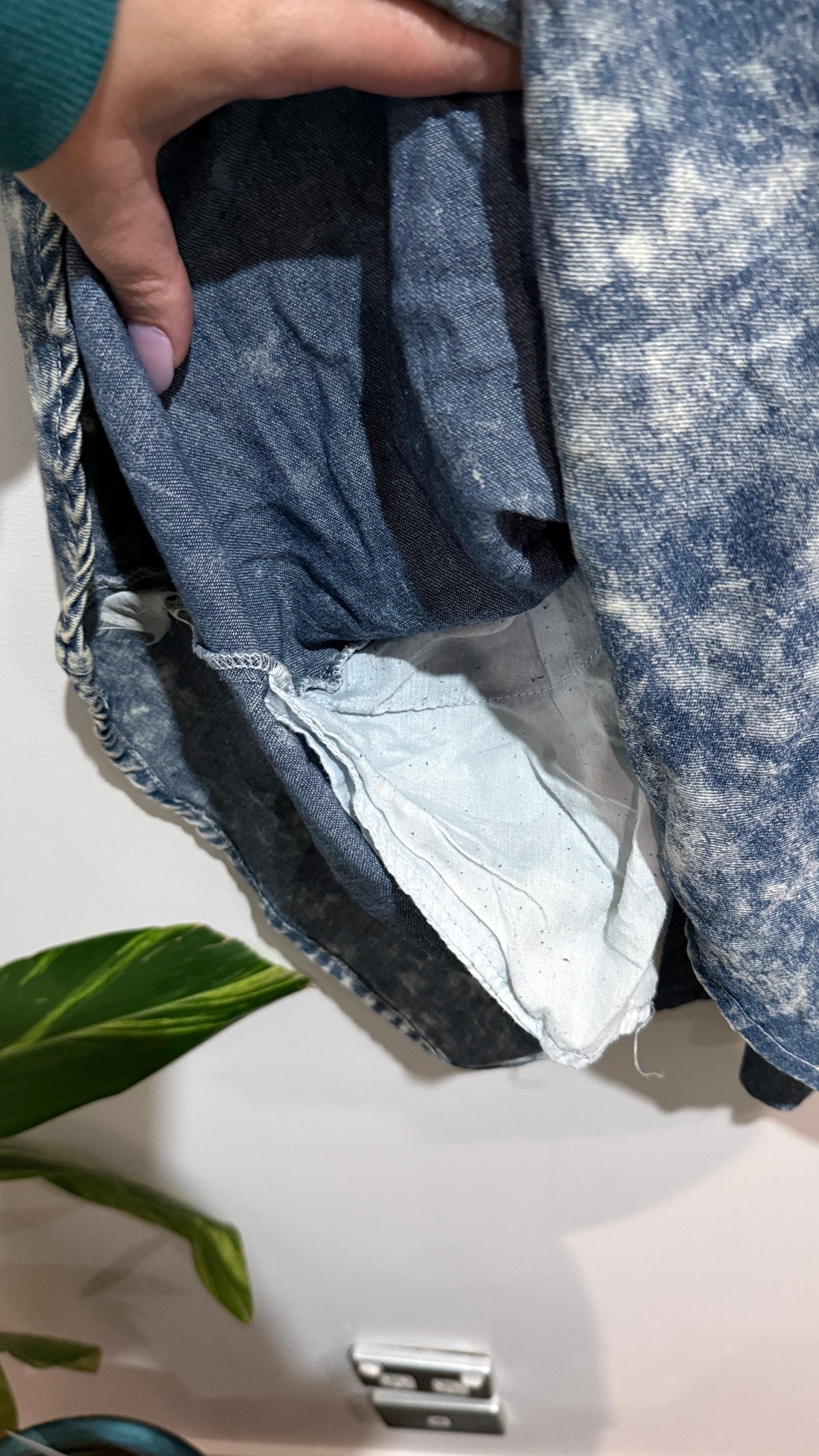 Boohoo Size UK 8 Acid Wash Denim Playsuit