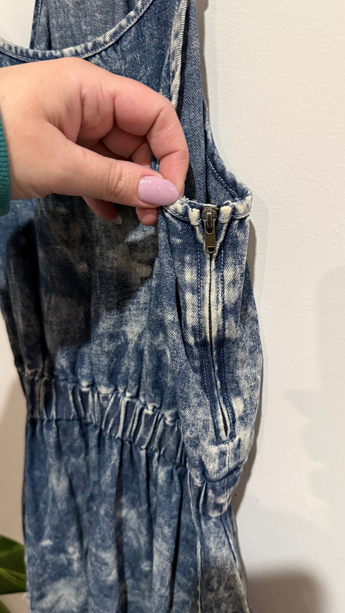Boohoo Size UK 8 Acid Wash Denim Playsuit